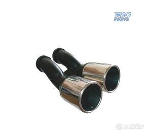 DOPPIO TERMINALE DI SCARICO TONDO IN ACCIAIO INOX 