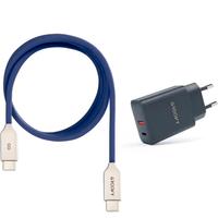 Caricabatterie USB-A + USB-C 20W con cavo Type-C