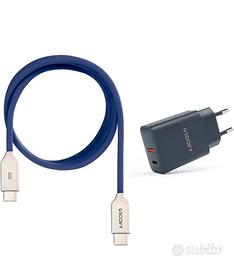 Caricabatterie USB-A + USB-C 20W con cavo Type-C