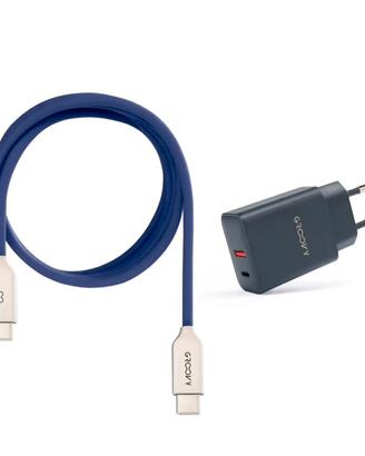 Caricabatterie USB-A + USB-C 20W con cavo Type-C