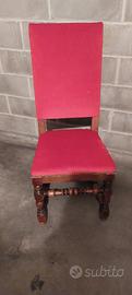Sedia a Rocchetto Barocco in noce.