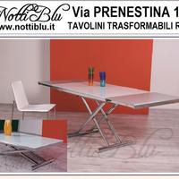 Tavolino Trasformabile - piano in vetro satinato