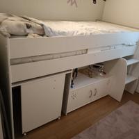 Letto singolo con scrivania