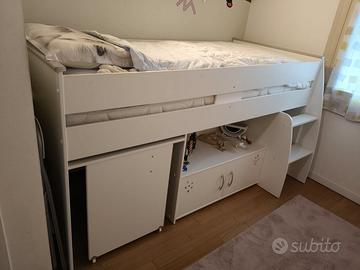 Letto singolo con scrivania