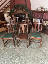 Sedie anni 20 in legno di rovere