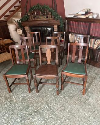 Sedie anni 20 in legno di rovere