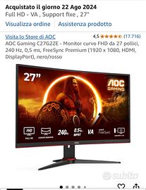 Monitor aoc 27” 240hz