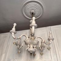 Lampadario 6 luci in porcellana stile Capodimonte