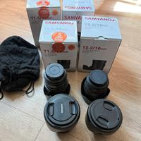 Kit obiettivi cinema Samyang vdslr II canon EF