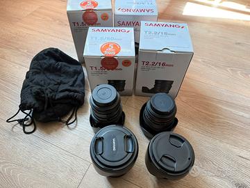Kit obiettivi cinema Samyang vdslr II canon EF