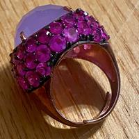 anello cocktail argento 925 oro rosa