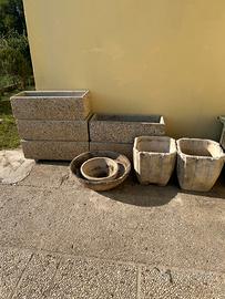 Fioriere in cemento e in ghiaino