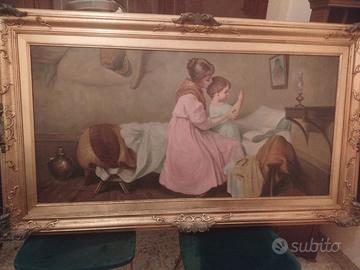 Grande dipinto olio su tela firmato 120x70