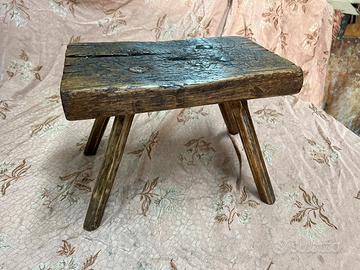 Antico sgabello da mungitura originale fine 1800