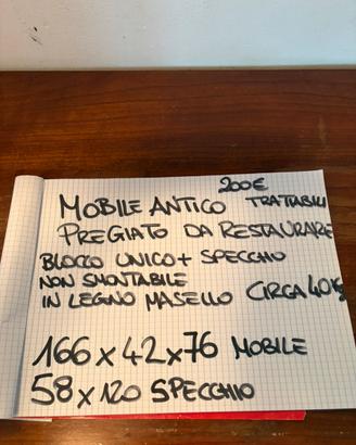 Mobile ingresso antico in legno