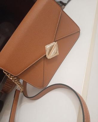 Borsa a tracolla color caramell caffè 