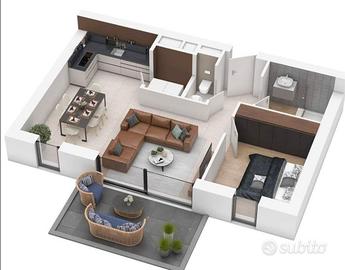 Bilocale a Biassono con terrazzo libero subito