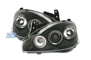 FARI OPEL CORSA C 00-06 ANGEL EYES FONDO NERO H1 H