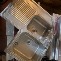 Lavello angolo incasso cucina acciaio miscelatore