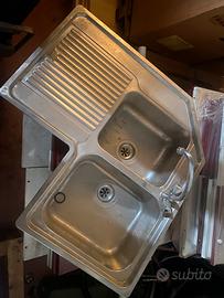 Lavello angolo incasso cucina acciaio miscelatore