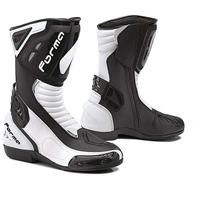 STIVALE PELLE MOTO RACING FORMA FRECCIA BIANCO