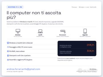 Assistenza informatica professionale anche privati