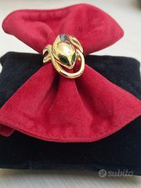 anello serpente in argento 925 placcato oro 18 Kt 