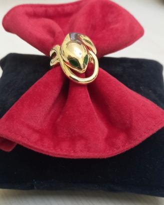 anello serpente in argento 925 placcato oro 18 Kt 