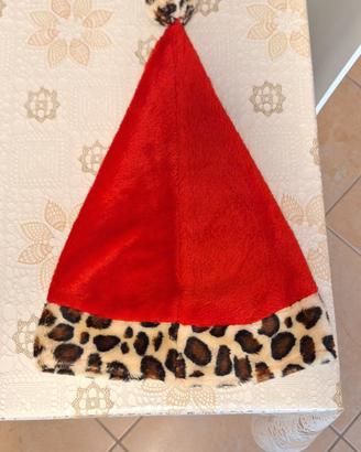 Cappello di Babbo Natale – Rosso e leopardato