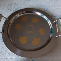 vassoio acciaio inox oro 24 k