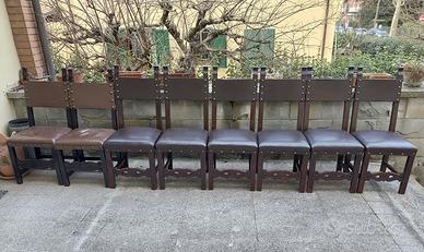 8 sedie stile rustico o rinascimentale