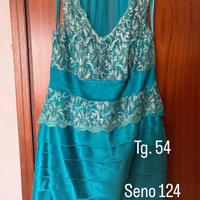 Abito cerimonia verde argento tg 54 Enrico Coveri