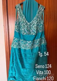 Abito cerimonia verde argento tg 54 Enrico Coveri