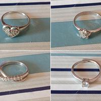 4 Anelli Argento 925 & Zirconi