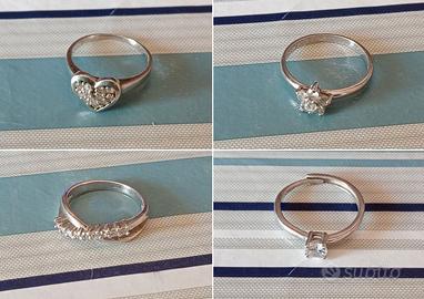 4 Anelli Argento 925 & Zirconi