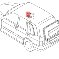 Vetro Fisso Laterale Dx Kia Pride Wagon 98>