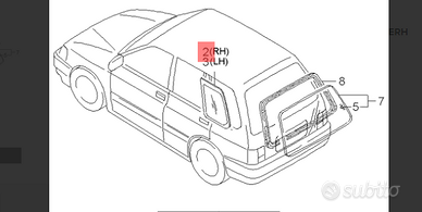 Vetro Fisso Laterale Dx Kia Pride Wagon 98>