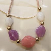 collana donna con pietre colorate e cordoncino