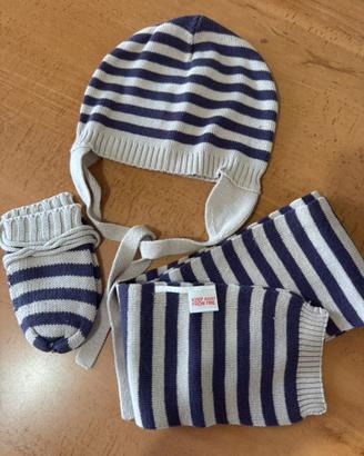 Set lana 6-9 mesi cuffia sciarpa muffole