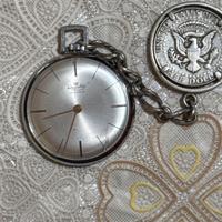 Orologio da taschino anni 50 con mezzo dollaro