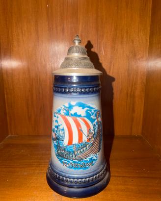 Bicchiere ornamentale birra tedesco anni 90