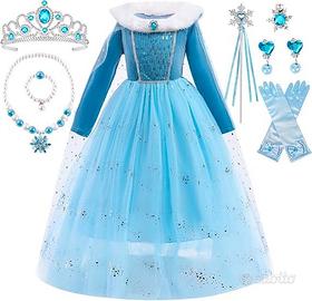 vestito 👗 bambina principessa blu inverno 