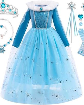 vestito 👗 bambina principessa blu inverno 