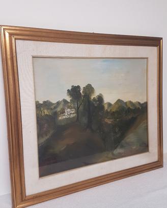 Quadro dipinto olio su tela intitolato l'abbazia