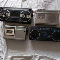 quattro radio anni 80 per esposizione 