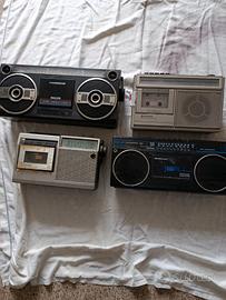 quattro radio anni 80 per esposizione 