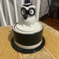 Gufo porta oggetti in ceramica