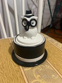 Gufo porta oggetti in ceramica