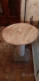 Tavolino Rotondo in Marmo di Carrara