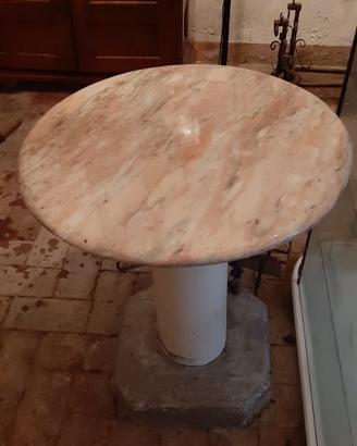 Tavolino Rotondo in Marmo di Carrara